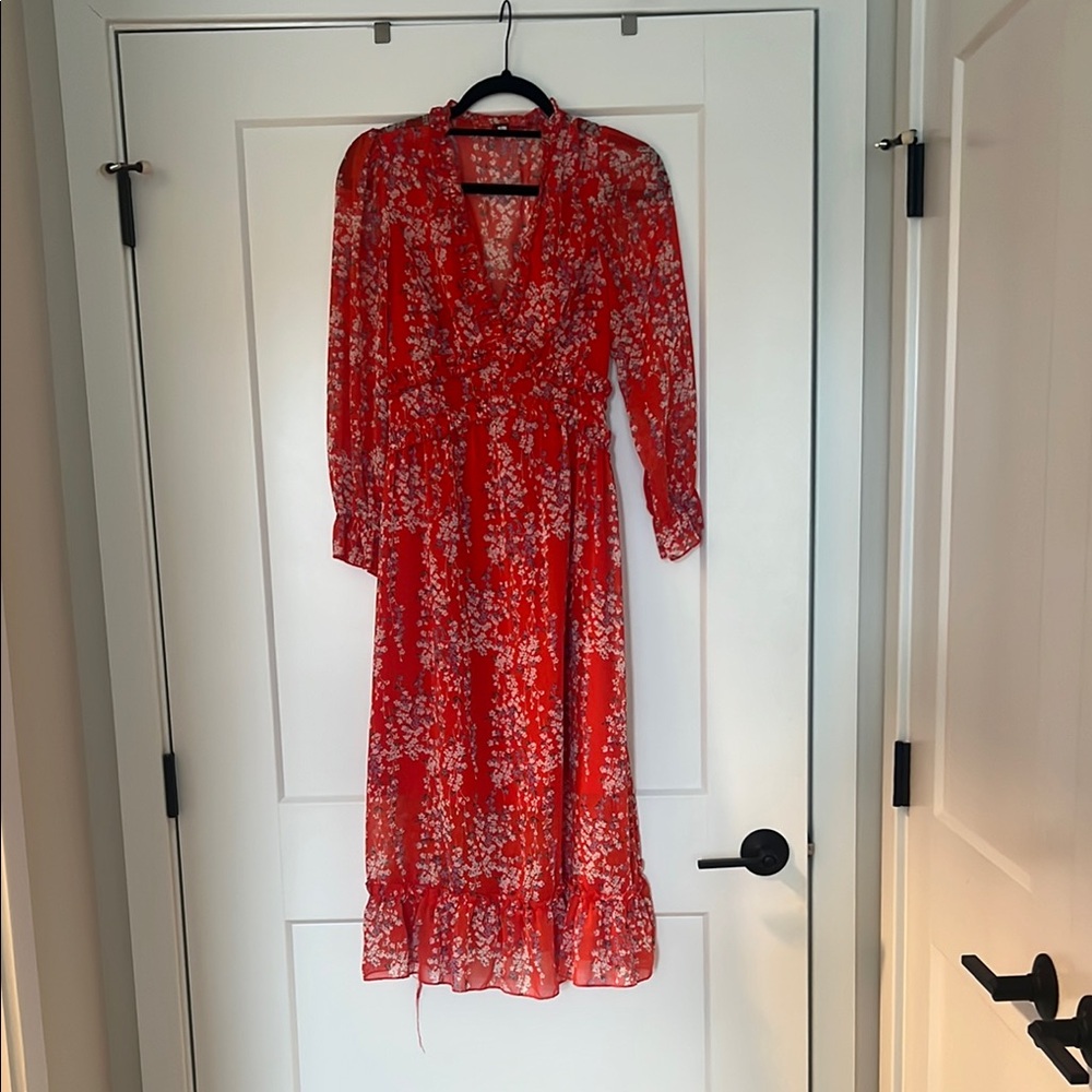 Floral Red Dress